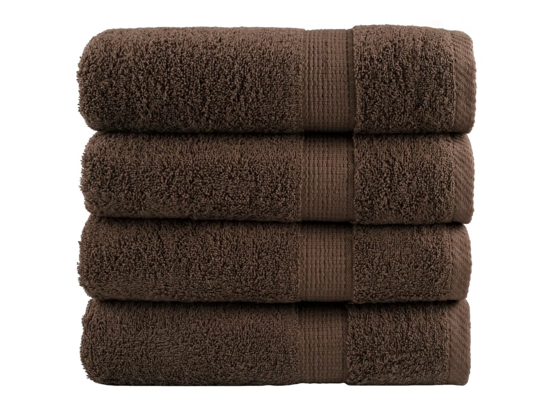 Vidaxl Toalhas De Banho Premium Solund 4pcs 100x150cm 600gsm Castanho