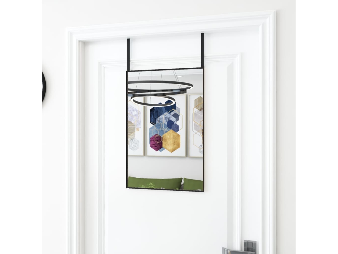 Vidaxl Espelho Para Porta 40x60 Cm Vidro E Alumínio Preto