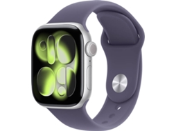 APPLE Watch Series 11 GPS + Cellular 42 mm Prateado Alumínio com Bracelete Desportiva Roxo Névoa (Tamanho M/L)