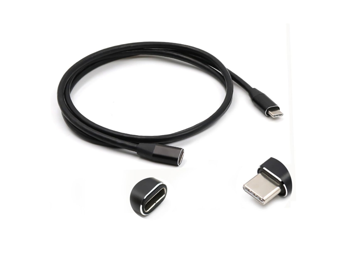 Cabo Usb Tipo C Macho Para Fêmea Reversível Transferência E