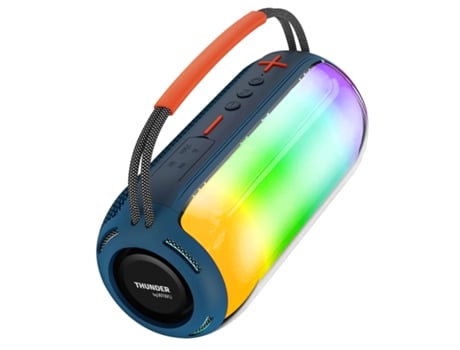 Caixa De Som Bluetooth Com Led Multicolor Autonomia 4h Com Pega Azul Wiwu
