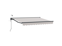 Vidaxl Toldo Retrátil Elétrico Cinza Claro E Branco 3 X 2,5 M