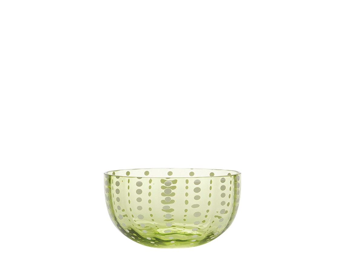 Conjunto Zafferano De 6 Tigelas Perle Verde Maçã Em Vidro Artesanal, Design Elegante E Refinado Para Mesas Modernas E Exclusivas - Coleção Perle 6x