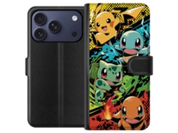 Capa Carteira Compatível Com Apple Iphone 17 Pro. Personagens Animados Em Cores Vibrantes Com Um Estilo Divertido E Composição Energética.