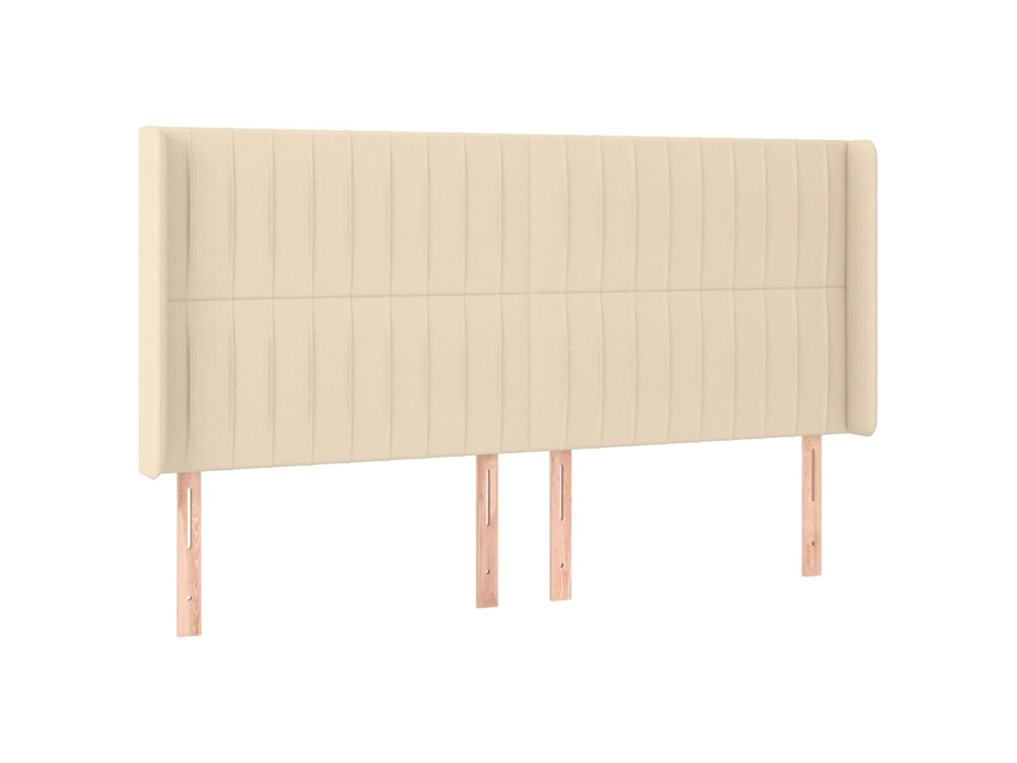 Cabeceira de cama VIDAXL Creme Tecido (163x16x118/128 cm)