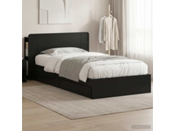 Vidaxl Estrutura De Cama Com Armazenamento Preto 90 X 190 Cm