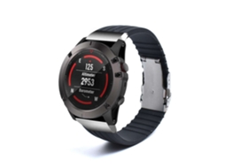 Bracelete Silicone Stripe Adaptável Garmin Forerunner 965 Preto