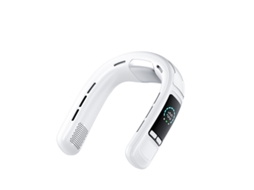 Ventilador Pescoço 6000mah Usb Vel Ajustável Visor Digital Branco