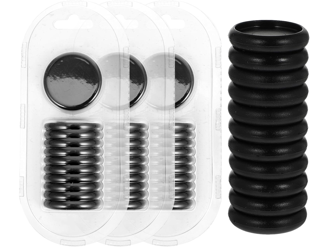 Discos de encadeamento Zerodeko de 38 mm em plástico ABS preto, anéis redondos para limas de folhas soltas, conjunto de