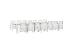 Conjunto 15 Móveis De Jardim Vidaxl Branco Polipropileno (400 X 100 X 73 Cm)