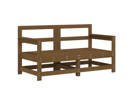 Conjunto 2 Sofás de Canto P/ Jardim Vida Xl Madeira Pinho Maciça Castanho-Mel VIDAXL