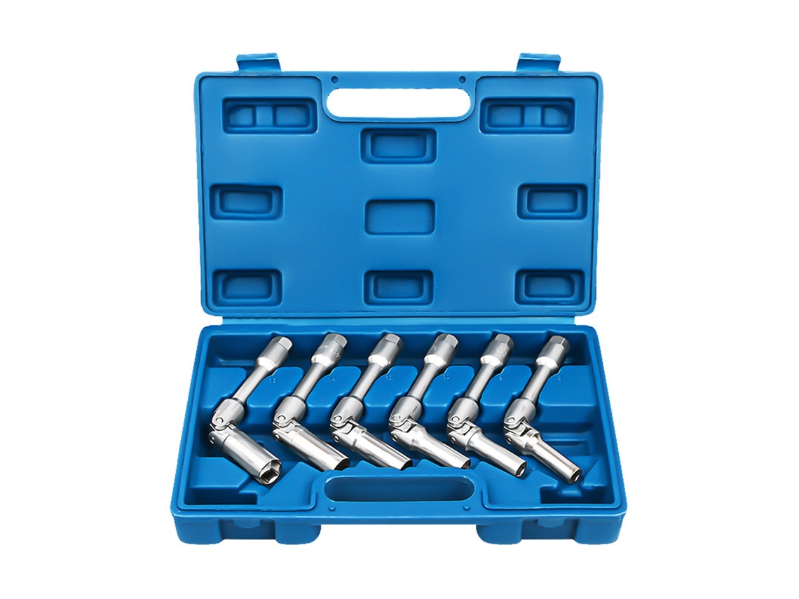 Conjunto 6pcs Chave de Bica de Ignição Hexagonal 3/8'' Aço Cromo vanádio