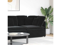 Vidaxl Módulo De Canto Para Sofá Modular Com Almofadas, Preto, 100 Cm
