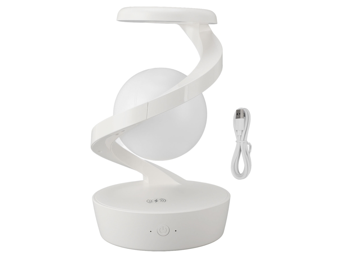Lâmpada de Mesa moderna espiral 3D levitação com carregamento sem fio LED para quarto e escritório com S/MARCA