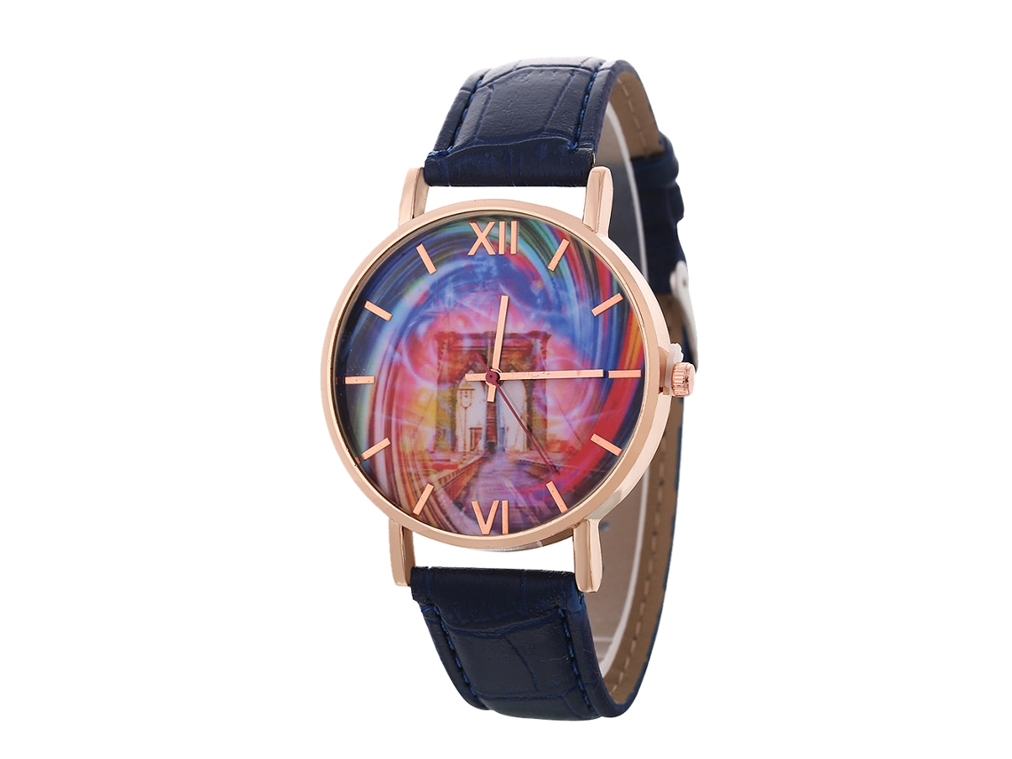 Relógio de quartzo unissex elegante e casual, ideal para presentear casais (azul royal)