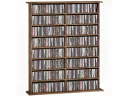 Armazenamento Cd‑dvd 16 Compartimentos,12 Prateleiras Ajustáveis, Capacidade 720cd/396dvd‑blu‑ray, Castanho