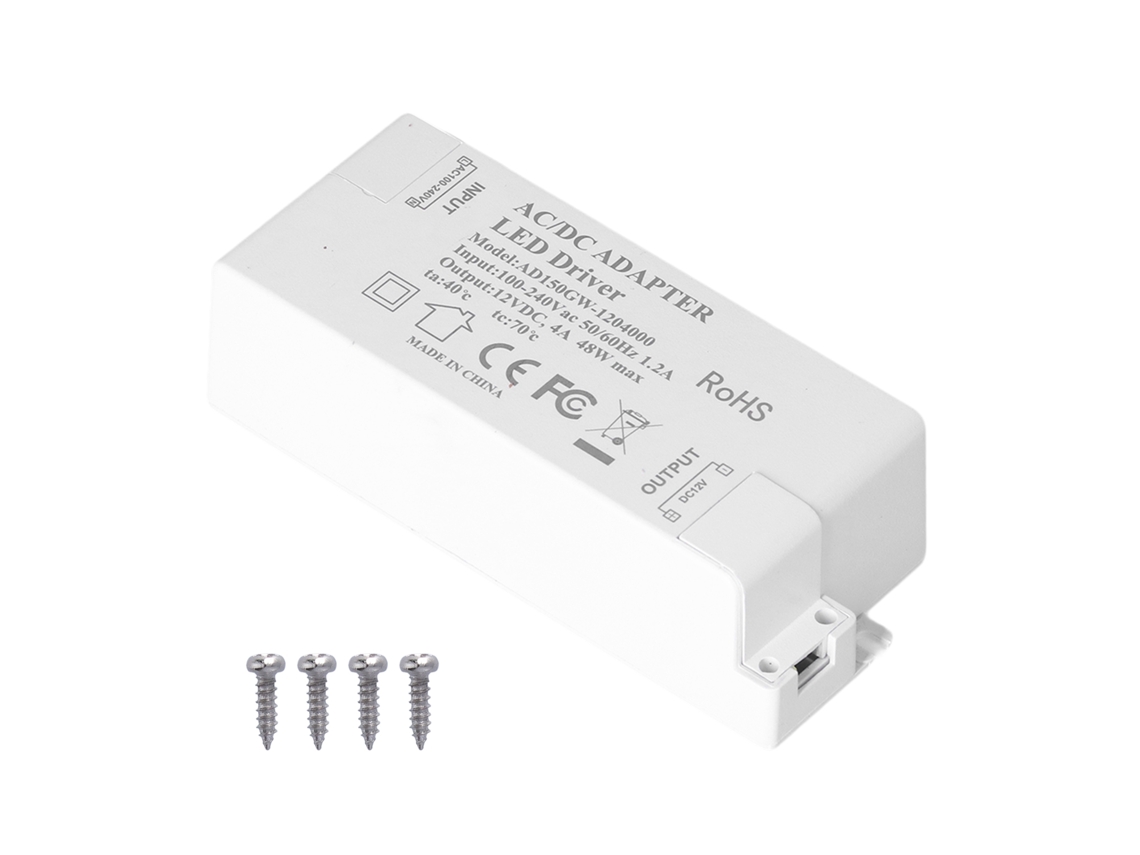 Driver Led 48w 12v 4a Transformador de Luz Ac100 240v para Lâmpadas G4 Mr11 Mr16 Diy | S/MARCA