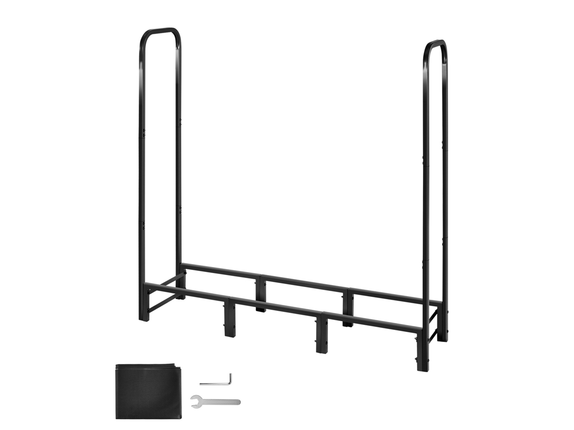 Suporte Para Lenha Succebuy, 122x32x118 Cm Com Tampa Para Uso Externo