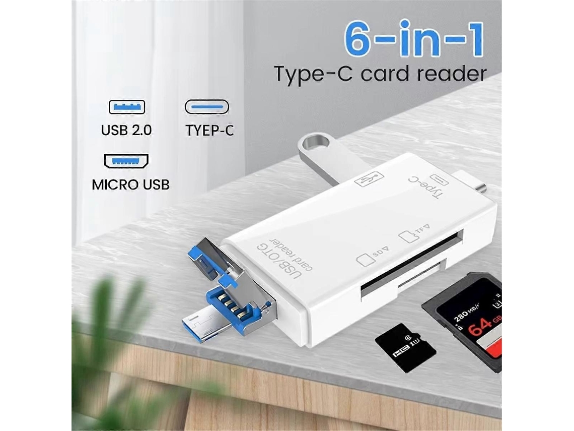 Lurelia Leitor De Cartões Usb-c/usb Microsd/sd/tf Para Android, Plug Play