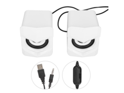 Alto Falante Usb Fio Para Computador E Móvel Estilo Simples Branco