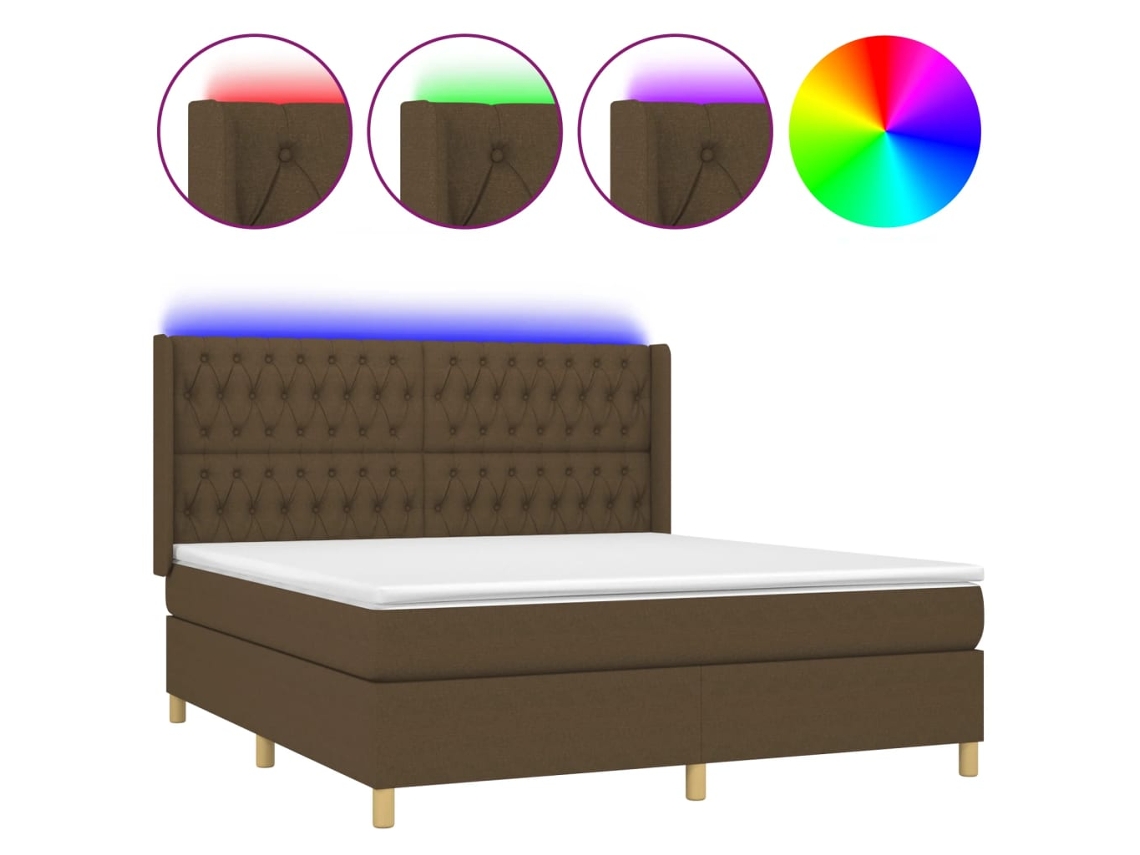 Box Spring Bed, Box Spring Beds Vidaxl Marrom Tecido (180 X 200 Cm)
