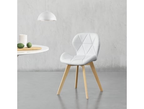 Conjunto de Cadeiras de Jantar [EN.CASA] Älmhult Branco (Couro sintético, faia - 81 x 57 x 49 cm)