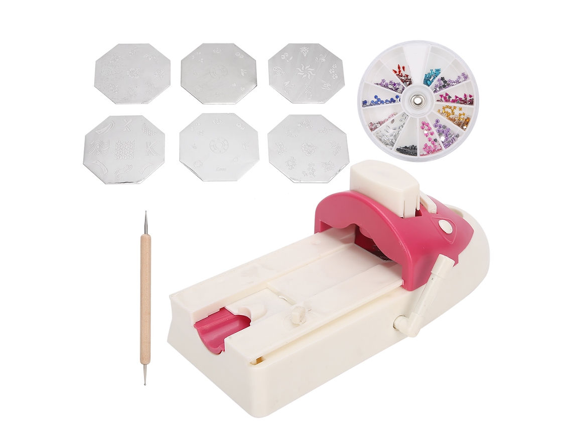 Impressora De Arte Em Unhas Máquina De Estampa De Padrões Para Manicure Kit Diy Com Estampador E Modelos