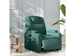 Vidaxl Poltrona Elétrica Reclinável Tecido Verde-escuro