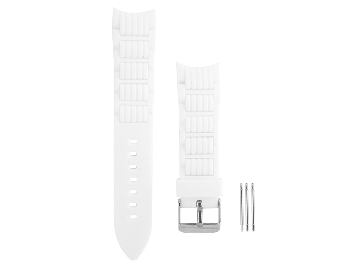 Correa De Reloj De Silicona 20mm Con Hebilla De Pasador Para Repuesto Blanco