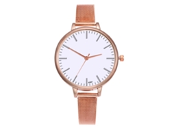 Relógio Feminino Zhoulianfa de Pulso de Quartzo com Pulseira de Malha Ouro Rosa