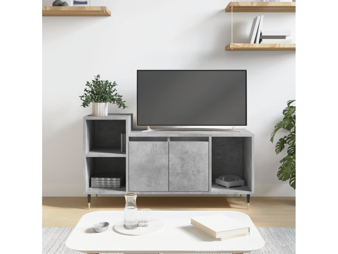 Vidaxl Móvel P/ Tv 100x35x55 Madeira Processada Cinzento Cimento