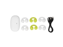 Aetheria fones de Ouvido Sem Fio Bluetooth 5.3 de Orelha Aberta com Estojo de Carregamento Controle Táctil Branco