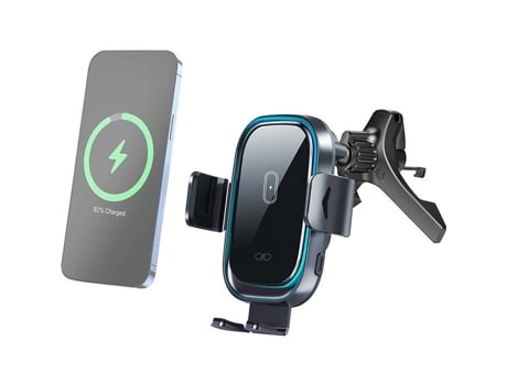 Carregador Sem Fio Para Carro 15w Qi Suporte Ventilação Preto Garantia Vitalícia Force Power