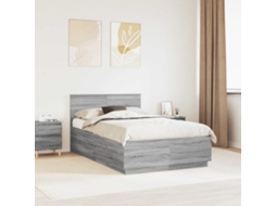 Vidaxl Estrutura Da Cama Com Cabeceira Sonoma Cinzento 120 X 200 Cm