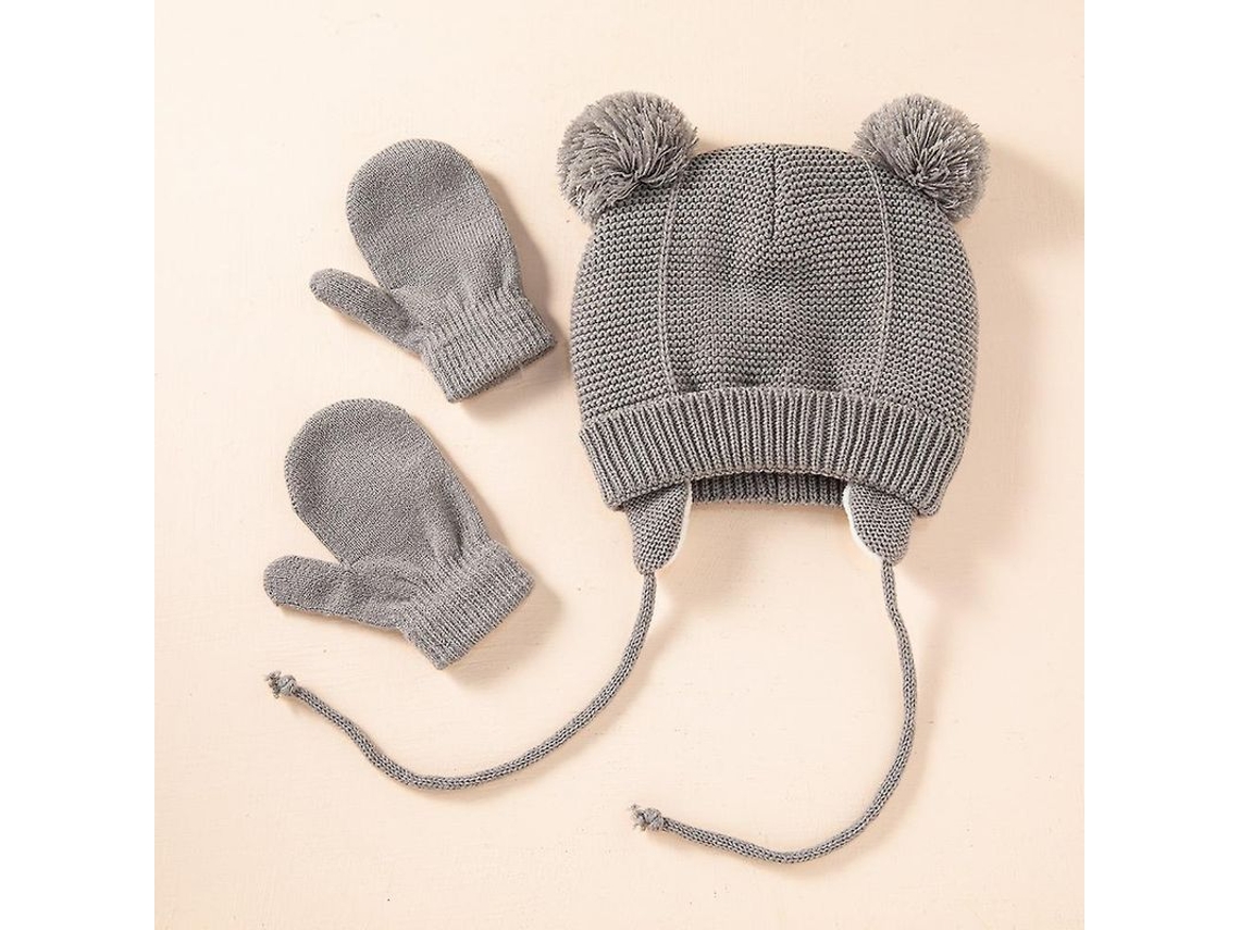 2026 gorro de Punto com Bola de Pelo e Luvas Suaves para Crianças de 1 3 Anos, Ideal para Inverno