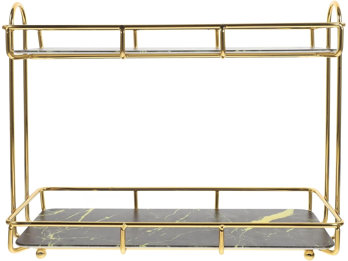 Organizador De Artigos Higiene Pessoal Para Banheiro Com Design 2 Níveis, Feito Em Aço Carbono E Hips, Grande Capacidade