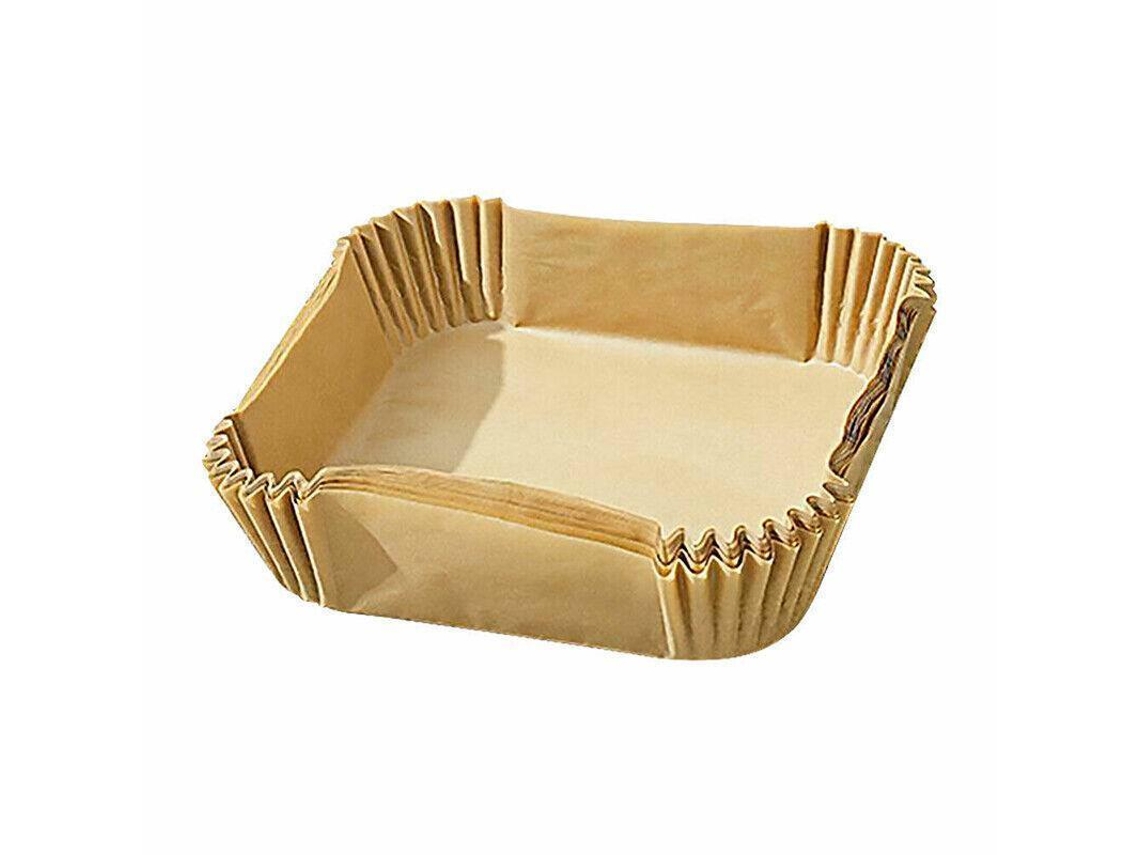 Forro de Papel Descartável Antiaderente para Fritadeira Elétrica Quadrada, À Prova D'água, Cor Madeira. AQUAFORGE