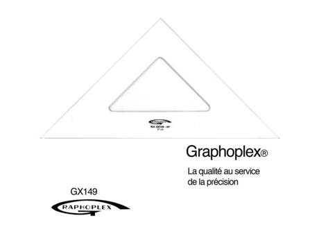 Quadrado 45° 3 arestas retas 37 cm - Graphoplex cor