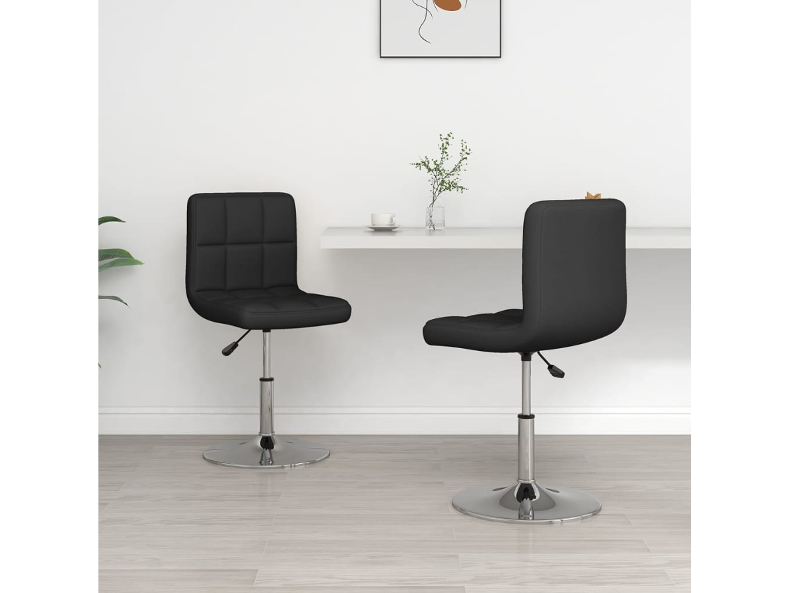 Vidaxl Cadeiras De Jantar 2 Pcs Couro Artificial Preto