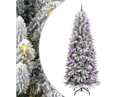 Conjunto 1 Árvore De Natal Artificial Vidaxl Branco Pvc (210 Cm)