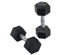 Conjunto De Halteres 16 Kg Com Barra Metálica E Cabeça Hexagonal De Pesos Para Treino 30,5x12,7 Cm Preto E Prata