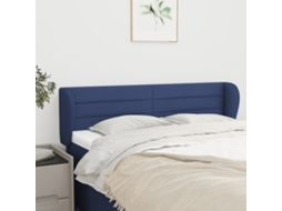 Vidaxl Cabeceira De Cama C/ Abas Tecido 147x23x78/88 Cm Azul