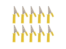 10 Pinças Crocodilo Isoladas 5mm Cobre Puro Com Jack 4mm Para Testes Elétricos