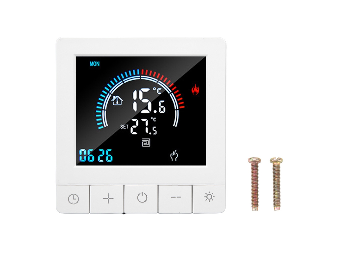 Termostato Digital Programável Smart com LCD Grande, Cabo 3m, Aquecimento Elétrico 90V‑240V 16A