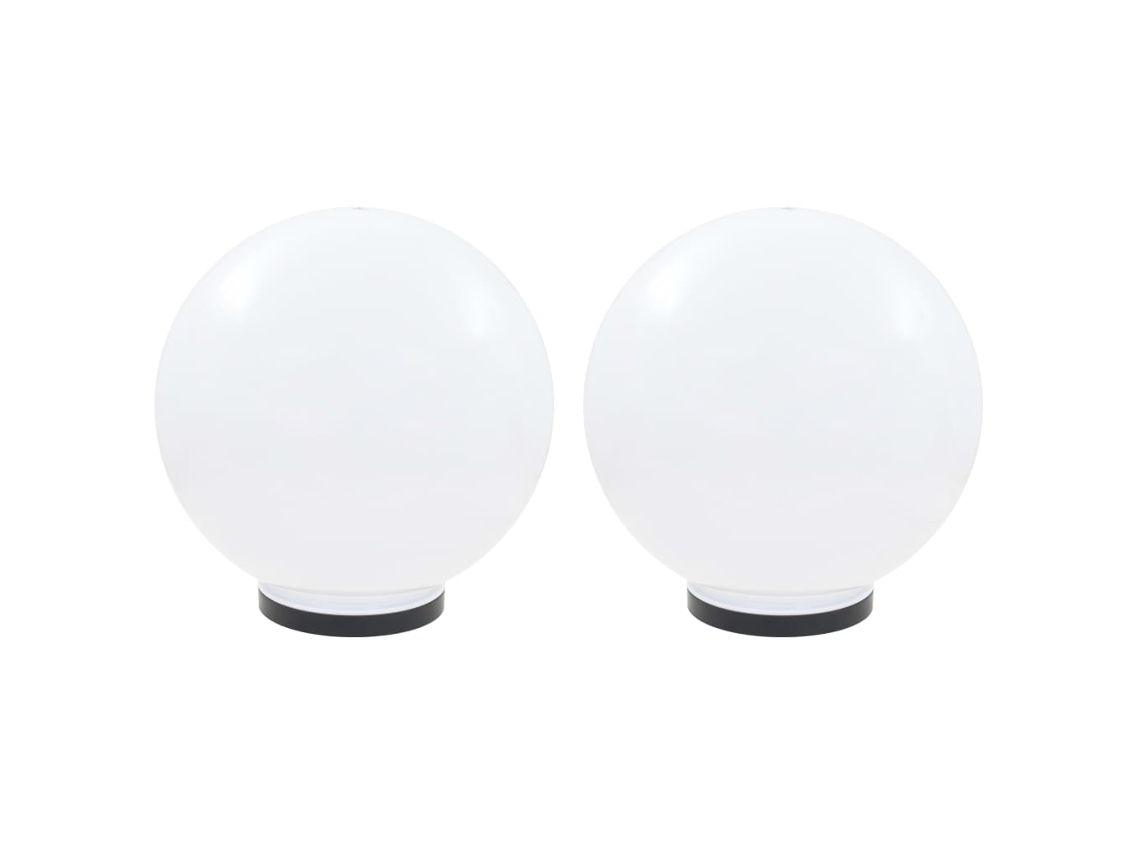 Conjunto 2 Candeeiro Esférico Vidaxl Branco Plástico