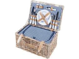 Lumparland Cesto de Piquenique para 2 Pessoas com Caixa Térmica 40X28X20Cm Branco / Azul CASA.PRO