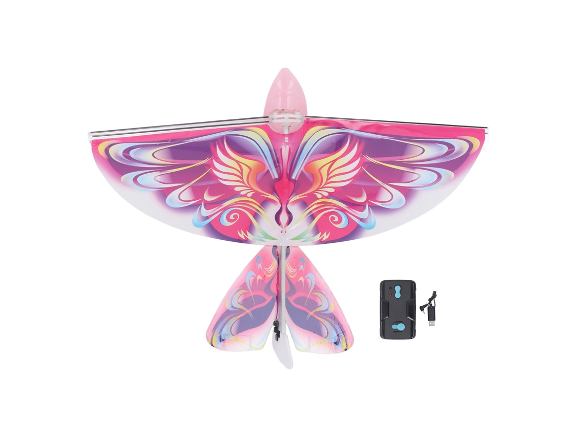 Brinquedo Pássaro Rc Voador 2.4ghz Recarregável Usb Led Bíonico Com Asas Que Batem