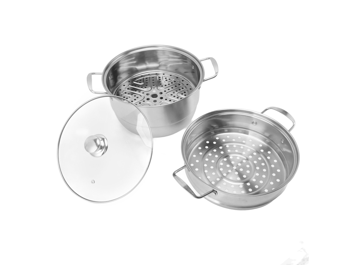 FNINIJEDE Panela De Vapor De Aço Inoxidável Multifunções, Espessa, Multicamadas, Grande Capacidade, Com Tampa De Vidro