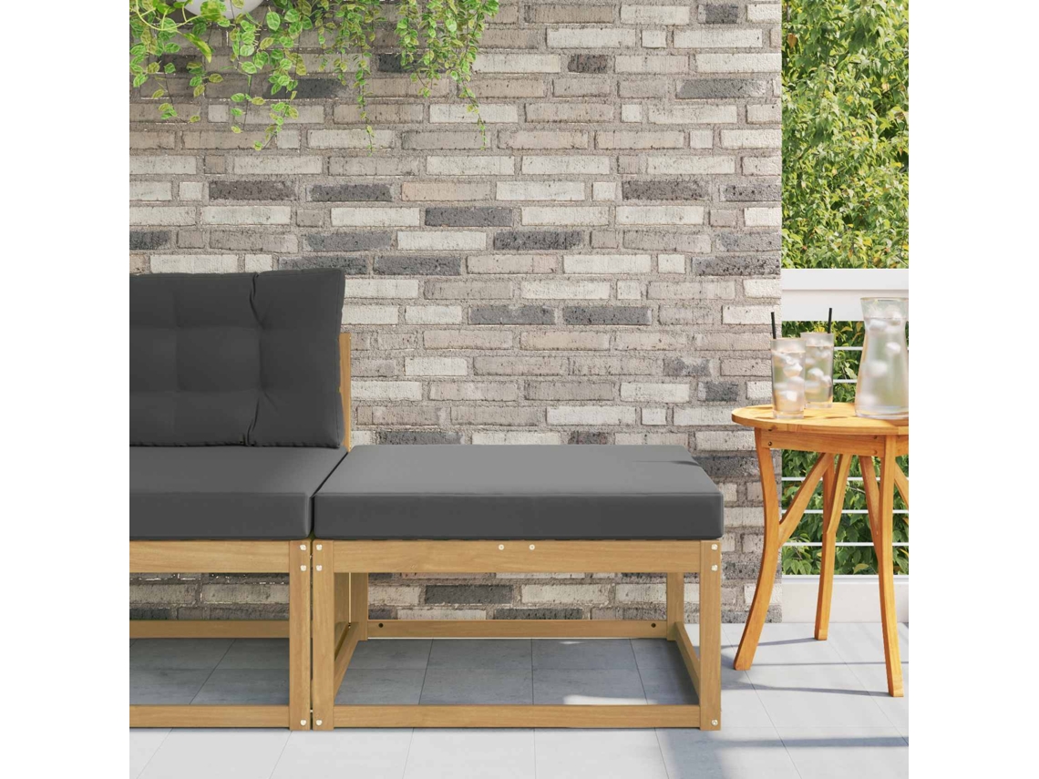 Vidaxl Pufe Para Exterior Poliéster Branco