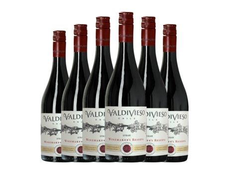 Vinho VALDIVIESO Syrah Valle de Curicó Reserva (0.75 L - 6 Unidades)